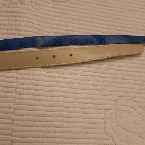 RARE AUTHENTIC VINTAGE GUCCI PUFFY MARINA LINK GOLD GG SKINNY IVORY/CREAM BELT - Picture 6 of 6